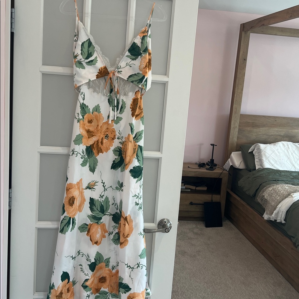 ASOS White and Yellow Floral Maxi Dress